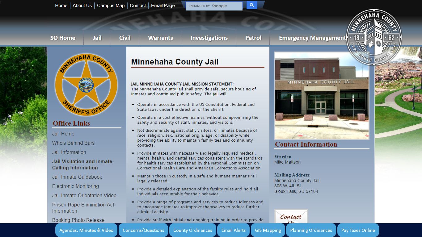 Minnehaha County, South Dakota Official Website - Jail